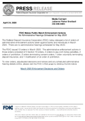 FDIC Makes Public March Enforcement Actions
