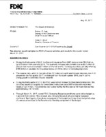 First Quarter 2017 CFO Report to the Board