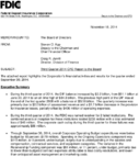 Third Quarter 2014 CFO Report to the Board