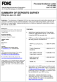 Summary of Deposits Survey Filing for June 30 2007