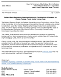 Federal Bank Regulatory Agencies Announce Coordination of Reviews for Certain Foreign Funds Under Volcker Rule