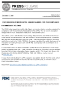 FDIC Issues December List of Banks Examined For CRA Compliance