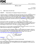 Special Alert Federal Bureau of Investigation Request for Information