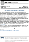 FDIC Issues List of Banks Examined for CRA Compliance
