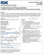 Complex Structured Finance Activities Interagency Statement on Sound Practices for Activities With Elevated Risk