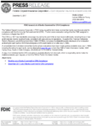 FDIC Issues List of Banks Examined for CRA Compliance