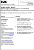 Regulatory Relief Guidance to Help Financial Institutions and to Facilitate Recovery in Alabama and Georgia