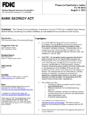 Bank Secrecy Act AntiMoney Laundering Examination InfoBase