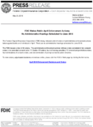 FDIC Makes Public April Enforcement Actions