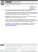 FDICs Systemic Resolution Advisory Committee to Meet April 14