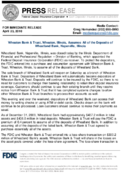 Wheaton Bank  Trust Wheaton Illinois Assumes All of the Deposits of Wheatland Bank Naperville Illinois