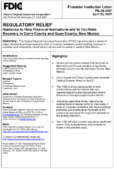 Regulatory Relief Guidance to Help Financial Institutions and to Facilitate Recovery in Curry County and Quay County New Mexico