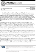 North Jersey Community Bank Englewood Cliffs New Jersey Assumes All of the Deposits of Citizens Community Bank Ridgewood New Jersey