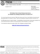 FDIC Makes Public October Enforcement Actions