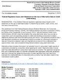 Federal Regulators Issue Joint Statement on the Use of Alternative Data in Credit Underwriting