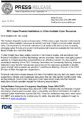 FDIC Urges Financial Institutions to Utilize Available Cyber Resources