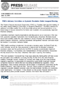 FDICs Advisory Committee on Systemic Resolution Holds Inaugural Meeting