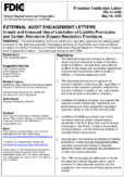 External Audit Engagement Letters Unsafe and Unsound Use of Limitation of Liability Provisions and Certain Alternative Dispute Resolution Provisions