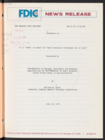 FDIC view on House of Representatives Bill HR 12666 to Amend the Small Business Investment Act of 1958