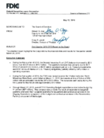 First Quarter 2016 CFO Report to the Board