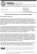 FDIC Issues Second Quarter 2012 CRA Examination Schedule