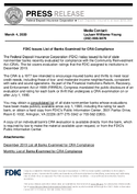 FDIC Issues List of Banks Examined for CRA Compliance