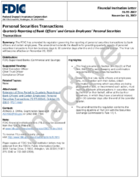 Personal Securities Transactions Quarterly Reporting of Bank Officers and Certain Employees Personal Securities Transactions