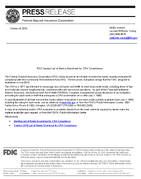 FDIC Issues List of Banks Examined for CRA Compliance