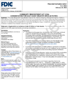 Community Reinvestment Act CRA Consideration for Gulf Coast Disaster Area Activities
