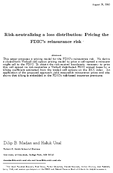 RiskNeutralizing a Loss Distribution Pricing the FDICs Reinsurance Risk