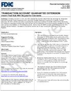 Transaction Account Guarantee Extension Interim Final Rule