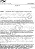 Bank Reports Revisions to the Reports of Condition and Income Call Report for 1998