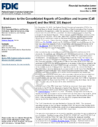Revisions to the Consolidated Reports of Condition and Income Call Report and the FFIEC 101 Report