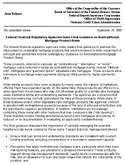 Joint ReleaseFederal Financial Regulatory Agencies Issue Final Guidance on Nontraditional Mortgage Product Risks