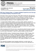 FDIC Board Proposes Rules on Temporary Unlimited Deposit Insurance Coverage for Noninterest Bearing Transaction Accounts