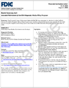 Bank Secrecy Act Intended Retirement of the BSA Magnetic Media Filing Program