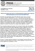 FDIC Board Approves Interim Final Rule Requiring Resolution Plans for Insured Depository Institutions Over 50 Billion