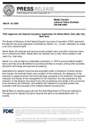 FDIC Approves the Deposit Insurance Application for Nelnet Bank Salt Lake City Utah Area