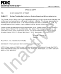 SPECIAL ALERT Entities That May Be Conducting Banking Operations Without Authorization