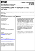 Host State LoanToDeposit Ratios 2005 Ratios