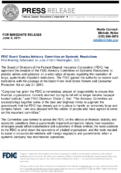 FDIC Board Creates Advisory Committee on Systemic Resolutions