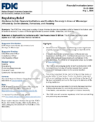 Regulatory Relief Guidance to Help Financial Institutions and Facilitate Recovery in Areas of Mississippi Affected by Severe Storms Tornadoes and Flooding