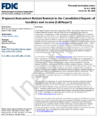 Proposed AssessmentRelated Revision to the Consolidated Reports of Condition and Income Call Report
