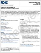 Community Reinvestment Act Revisions to Interagency Regulations