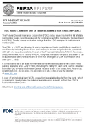 FDIC Issues January List Of Banks Examined For CRA Compliance