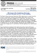 FDIC Closes on Pilot Securitization of Performing Commercial Mortgage Loans from 13 Failed Institutions