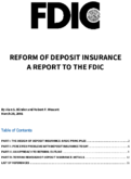 Reform of Deposit Insurance A Report to the FDIC March 2001