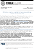 FDIC Advisory Committee to Highlight Safe Transactional and Savings Products Future Strategic Focus