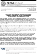 First Federal Savings and Loan Association of Charleston Charleston South Carolina Acquires All of the Deposits of Cape Fear Bank Wilmington North Carolina