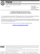 FDIC Makes Public May Enforcement Actions